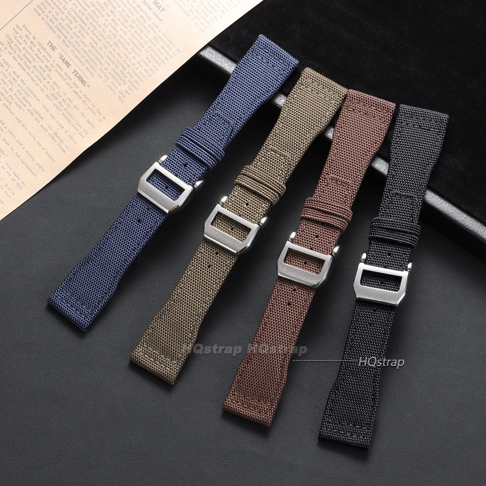 CowLost | bracelets-product_id-hqstrap-nylon-canvas-watch-strap-for-iwc-pilot-20-22mm-folding-buckle-unisex |3
