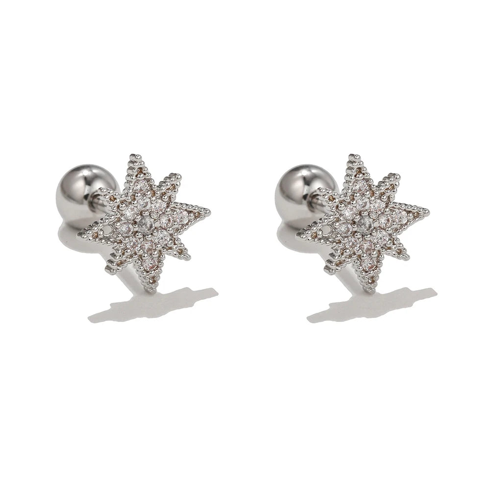 CowLost | business-card-cases-stainless-steel-cubic-zirconia-chain-hoop-earrings-for-women |25