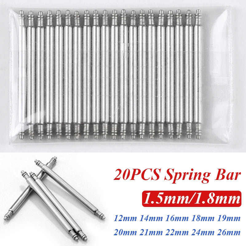 CowLost | product_id-20pcs-stainless-steel-spring-bars-watch-strap-pins-12-26mm-1-5mm-1-8mm |1