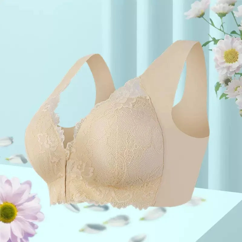 CowLost | product_id-wireless-front-buckle-large-lace-bra-vest-with-beautiful-back-for-women |12