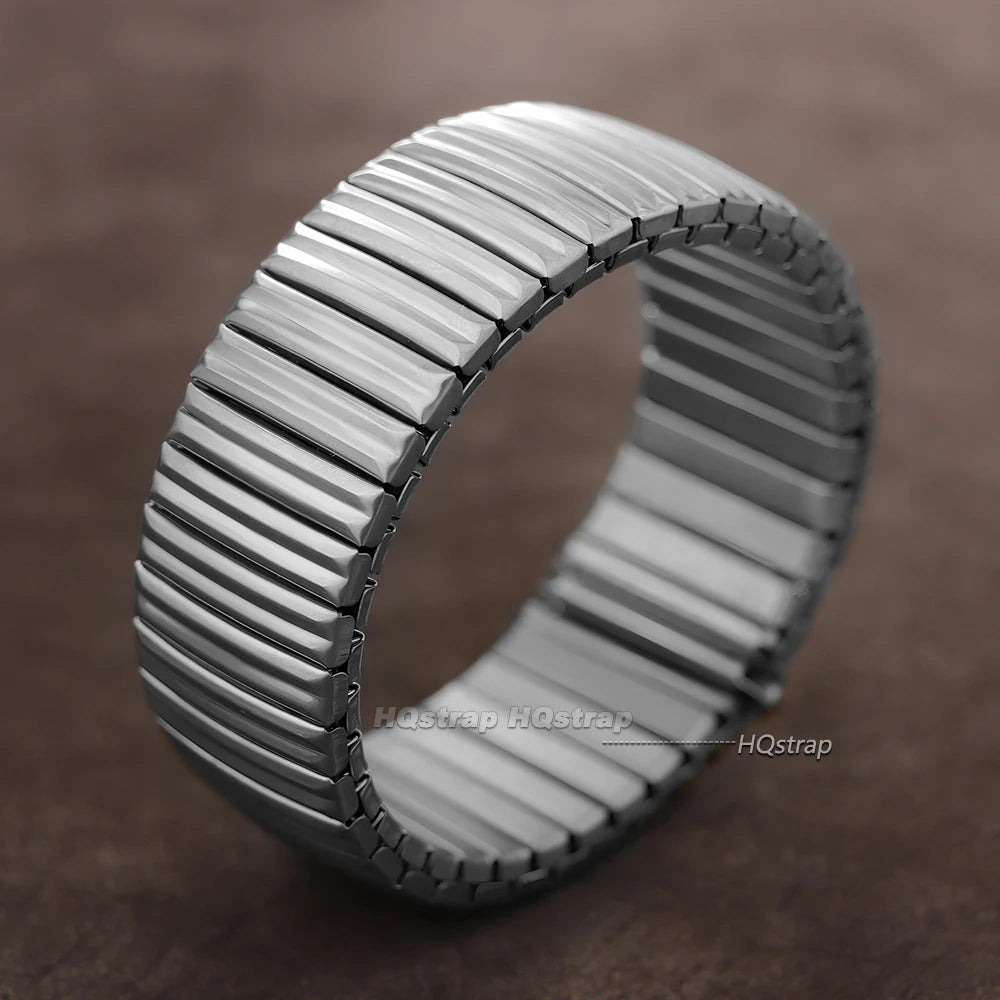 Stainless Steel Elastic Watch Band 12-20mm Silver Gold Stretch Expansion Strap Unisex