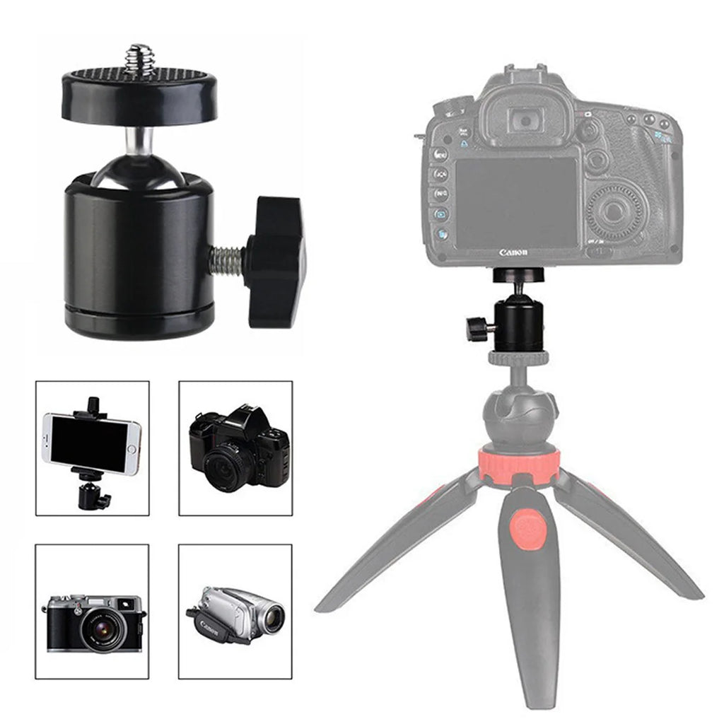 CowLost | product_id-mini-ball-head-1-4-screw-mount-360-swivel-for-dslr-tripod-led-light-bracket |7