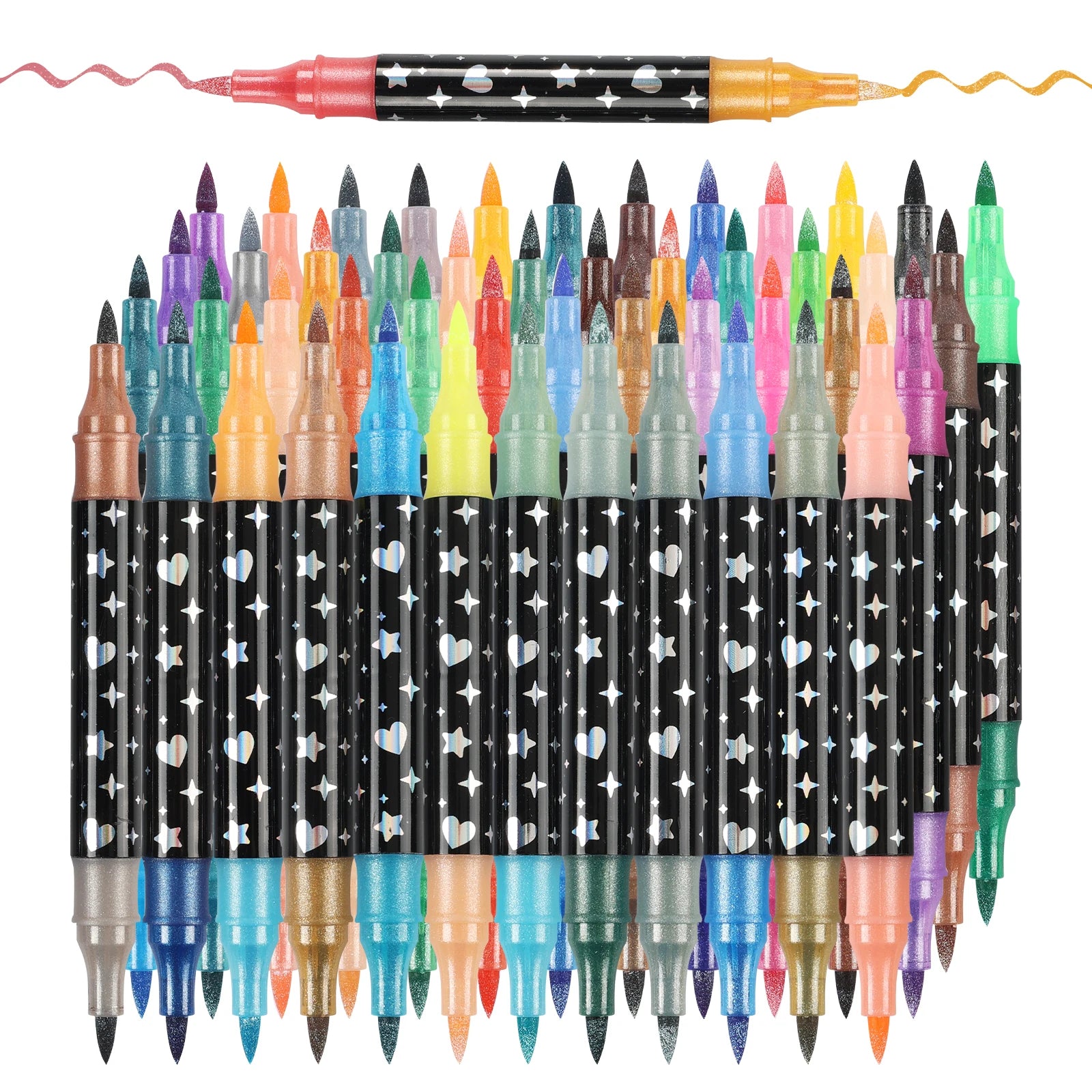 CowLost | product_id-48-dual-brush-tip-glitter-metallic-art-markers-set-48-colors-for-crafts-cards |1