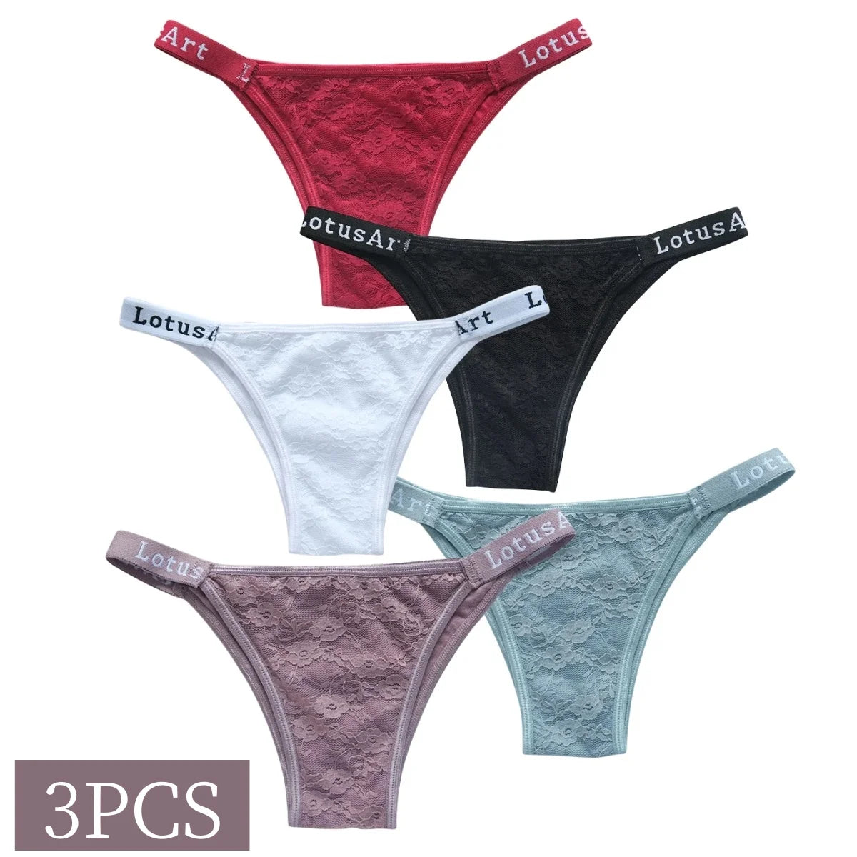 CowLost | product_id-3pcs-women-s-low-waist-lace-brazilian-briefs-set |1