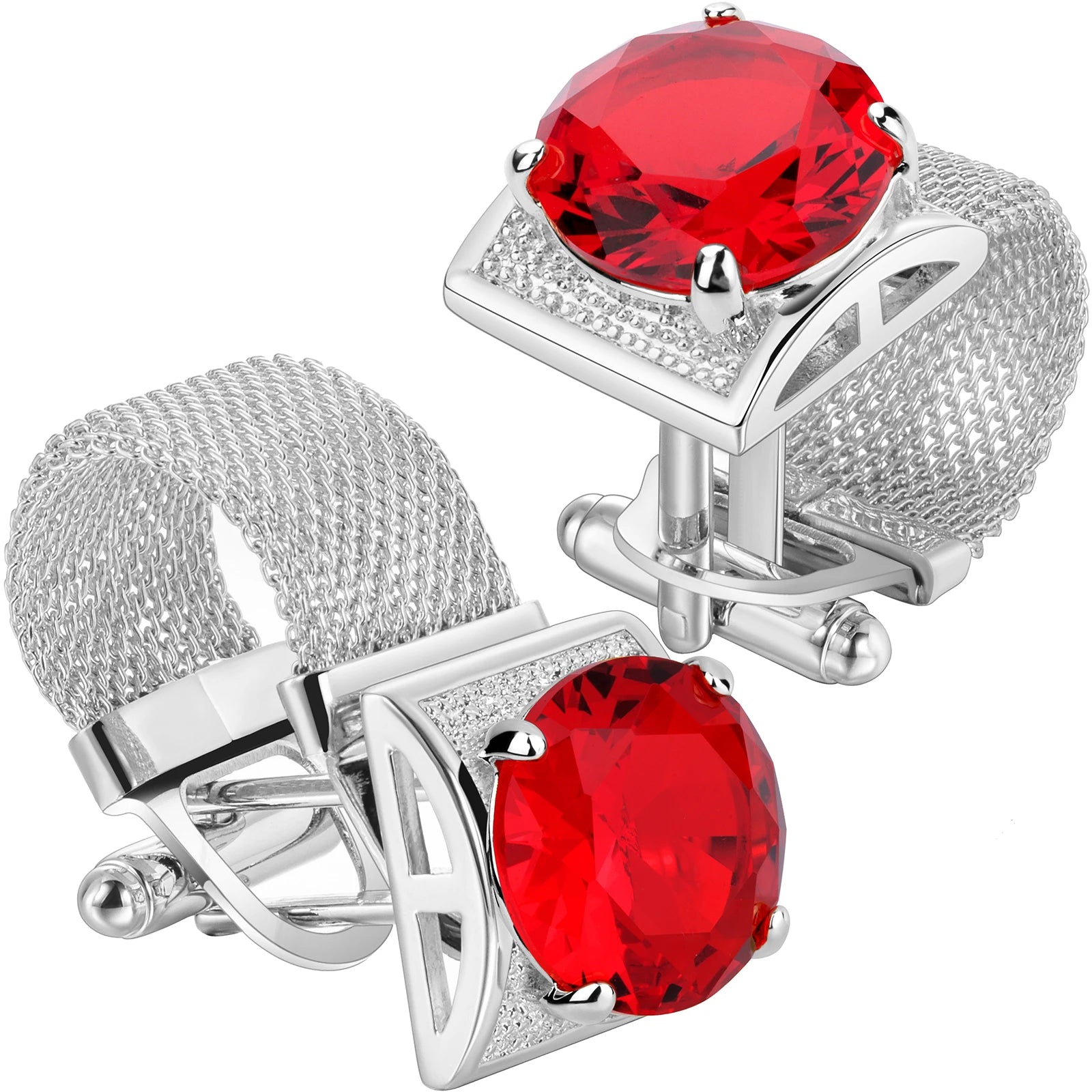 CowLost | clothing-accessories-hawson-mens-silver-birthstone-crystal-cufflinks-luxury |58