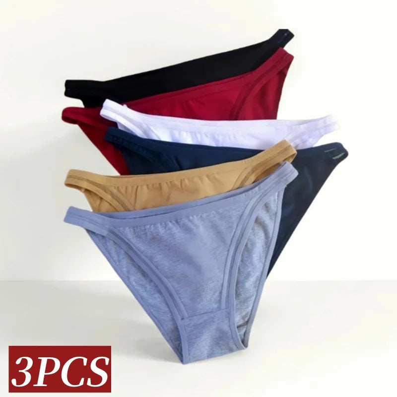 CowLost | product_id-3pcs-womens-cotton-low-rise-brazilian-briefs-with-mesh-sides-m-xl |2
