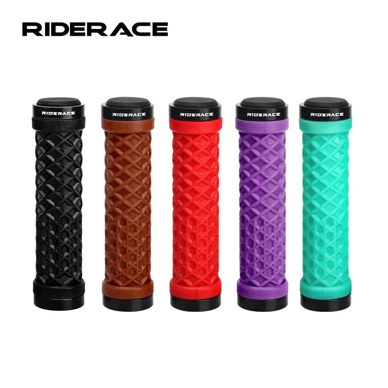 CowLost | riderace-bicycle-handlebar-grips-soft-rubber-mtb-mountain-bike-lock-on-handle-bar-cover-shockproof-anti-slip-ergonomic-cycling |2
