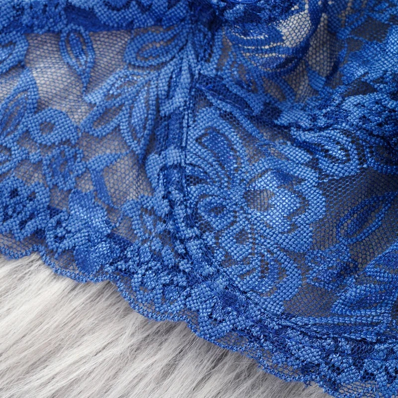 CowLost | sexy-push-up-hollow-out-lace-bras-women-mesh-transparent-lingerie |9