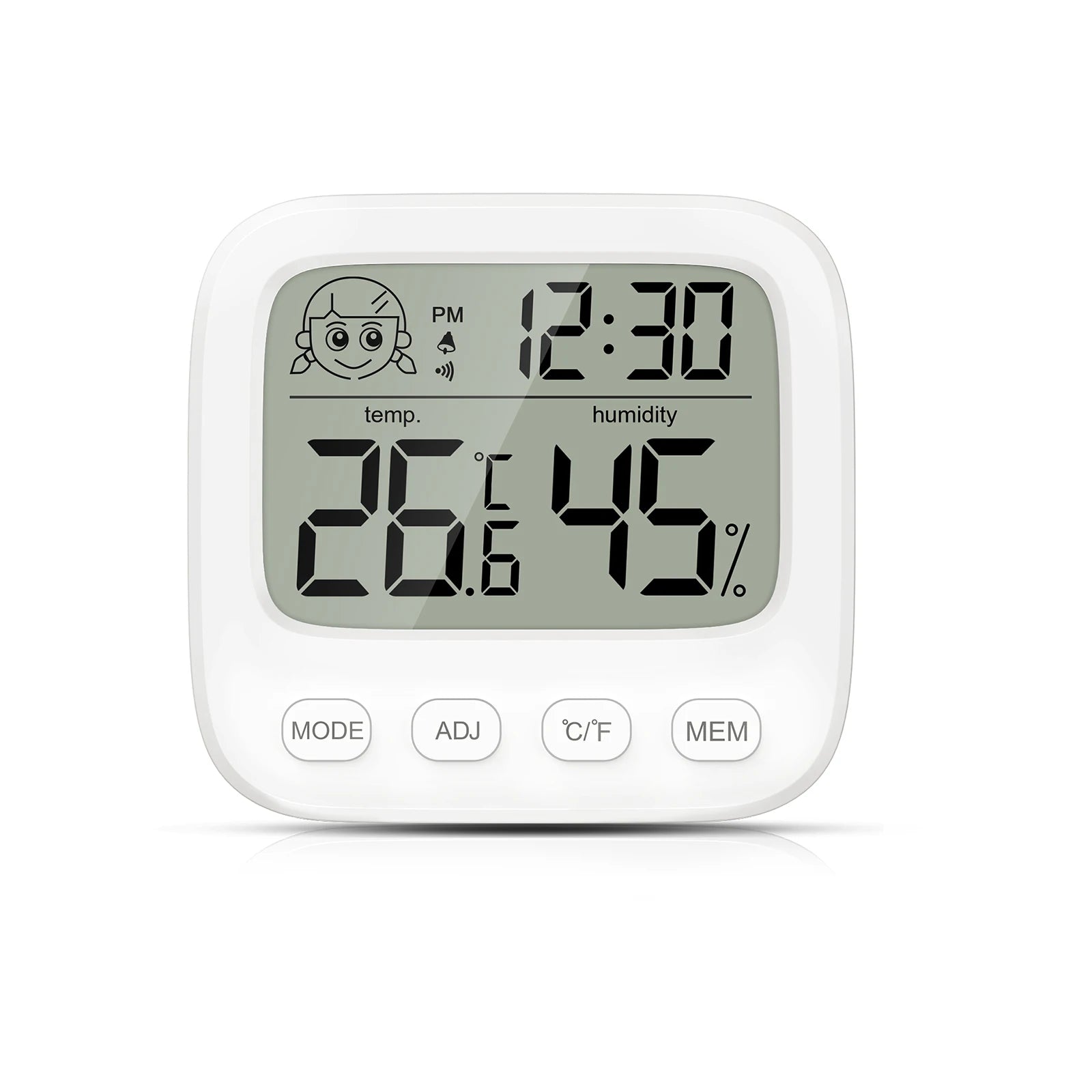 Digital Indoor Hygrometer Thermometer with Backlight Clock and Humidity Gauge for Home Office Travel