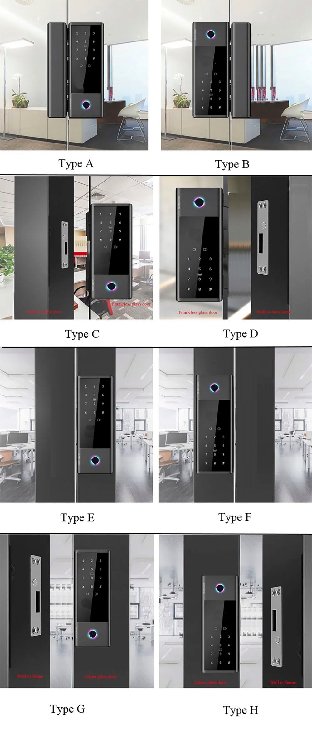 CowLost | locks-keys-product_id-smart-fingerprint-lock-for-slide-office-glass-door-swing-gate-with-tuya-wifi-ttlock-app-control |8