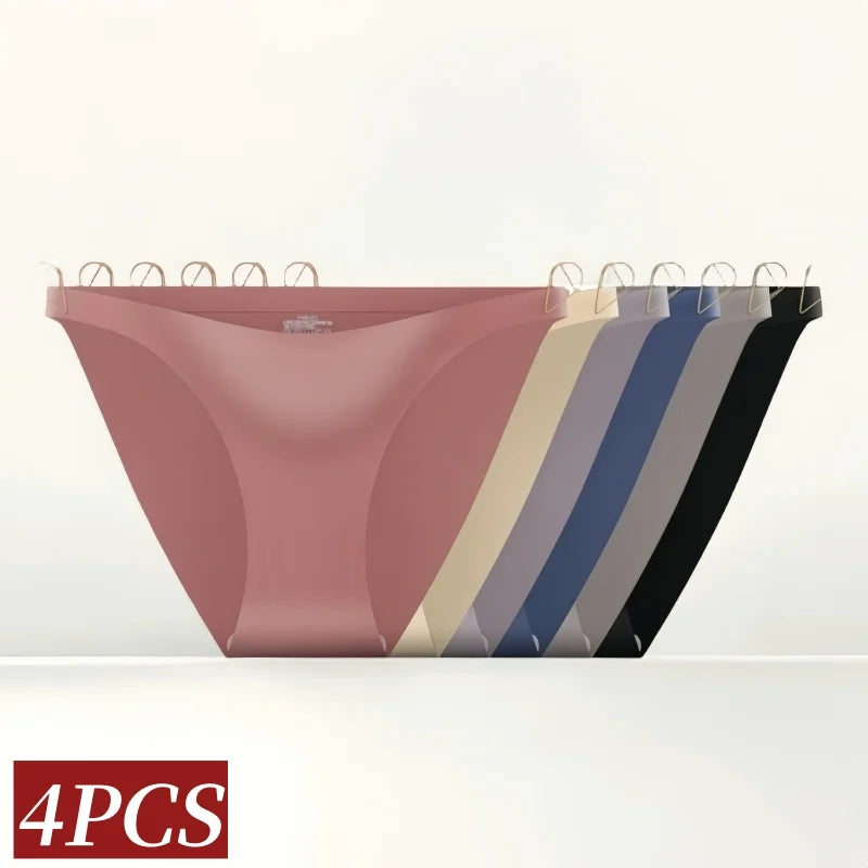 CowLost | product_id-4pcs-women-s-seamless-low-rise-ultra-thin-ice-silk-briefs-solid-colors |2