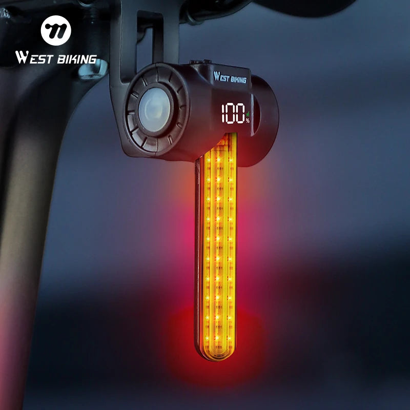 CowLost | west-biking-bicycle-taillight-power-display-intelligent-sensing-navigation-bike-rear-light-type-c-charging-led-mtb-bike-light |1