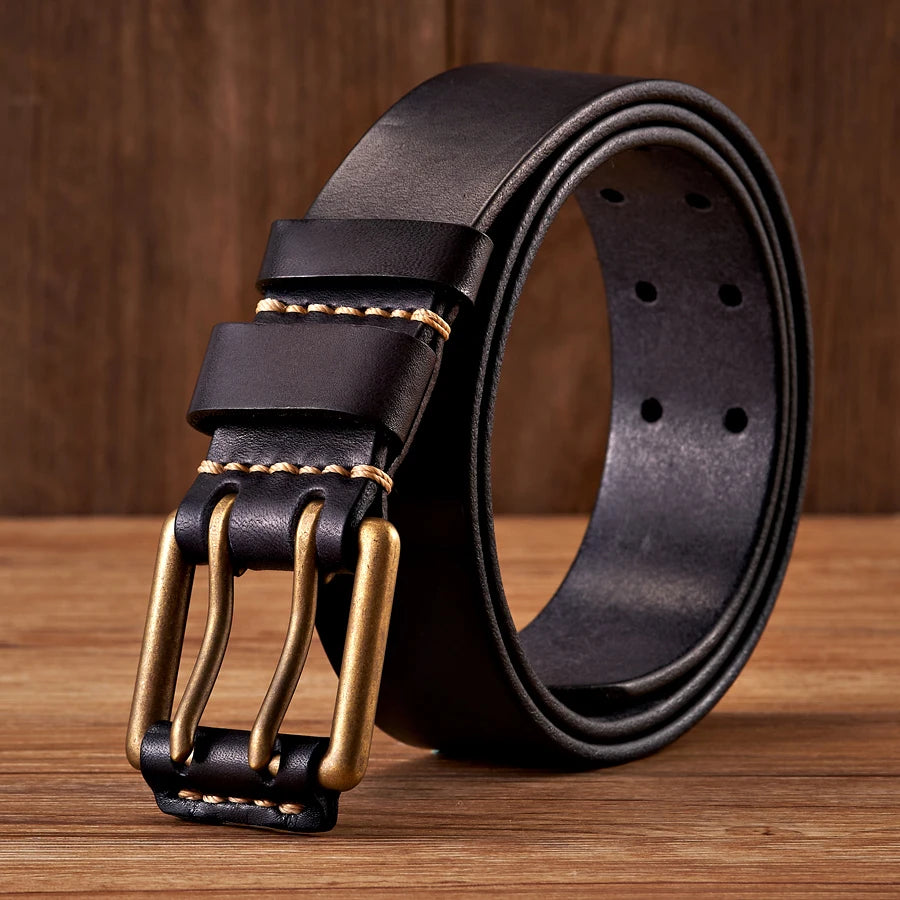 CowLost | 3-8cm-wide-vintage-mens-belt-cowhide-genuine-leather |10