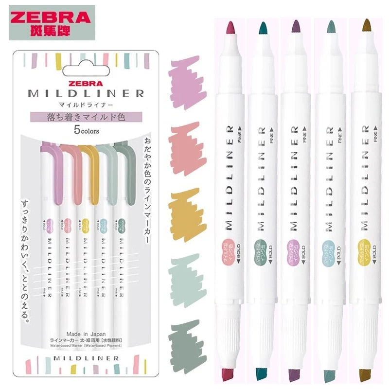CowLost | product_id-zebra-mildliner-highlighters-5-40-colors-dual-tip-markers-for-art-and-drawing |5