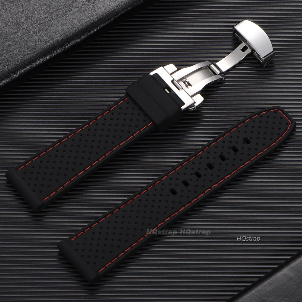 CowLost | product_id-20mm-22mm-breathable-waterproof-silicone-watch-strap-with-butterfly-buckle-for-men-and-women |10