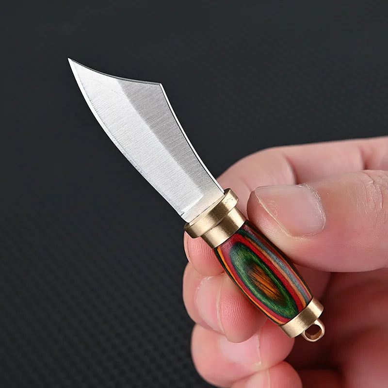 CowLost | activewear-pants-portable-mini-folding-knife-brass-color-wood-handle-stainless-steel-blade |35