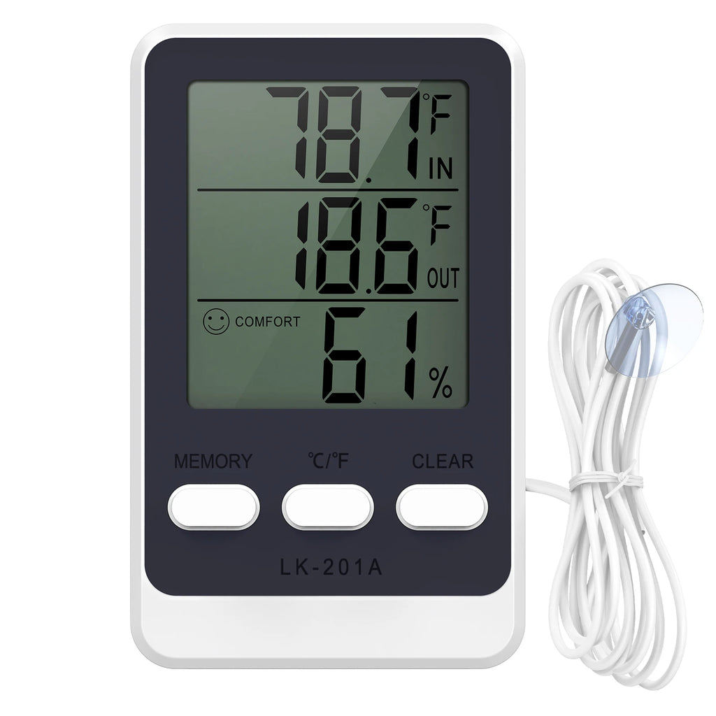 ORIA Digital Refrigerator Thermometer with Probe for Indoor, Outdoor, Aquarium, and Fish Tank Temperature Monitoring