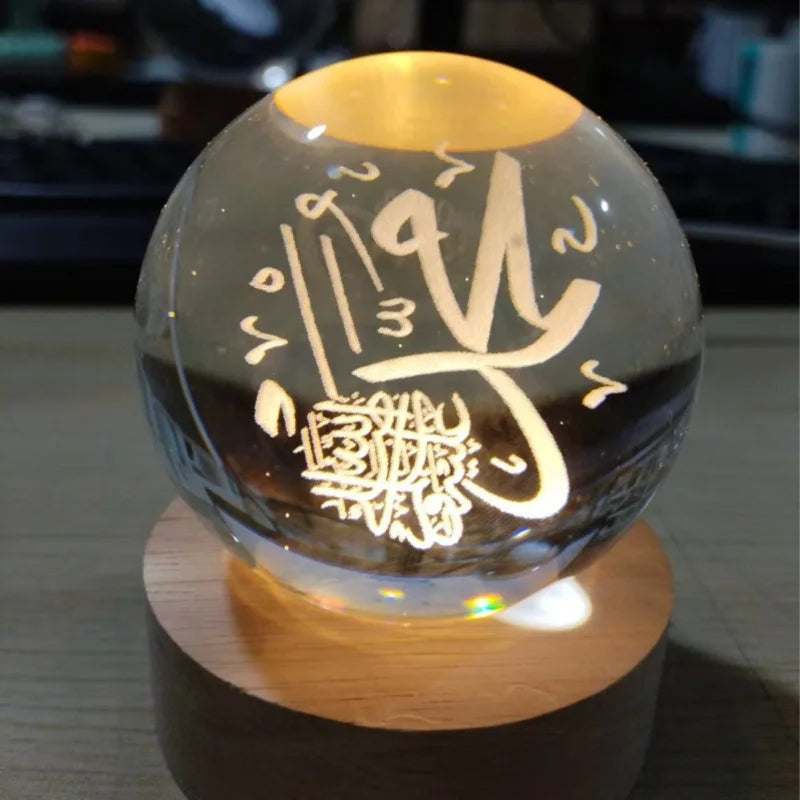 CowLost | 6cm-3d-crystal-ball-night-light-ramadan-decoration-for-home |4