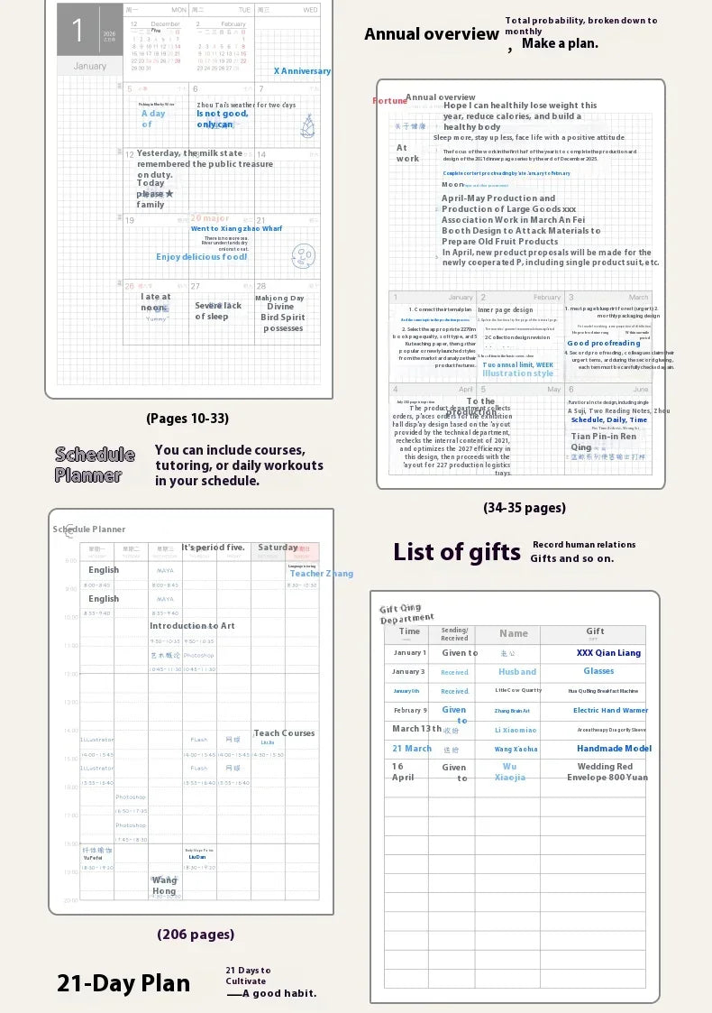 CowLost | kinbor-full-series-2026-a5-planner-daily-book-a6-annual-52g-tomoe-river-paper-journals-notepads-pure-colors-timeline-eight-grid-1 |31
