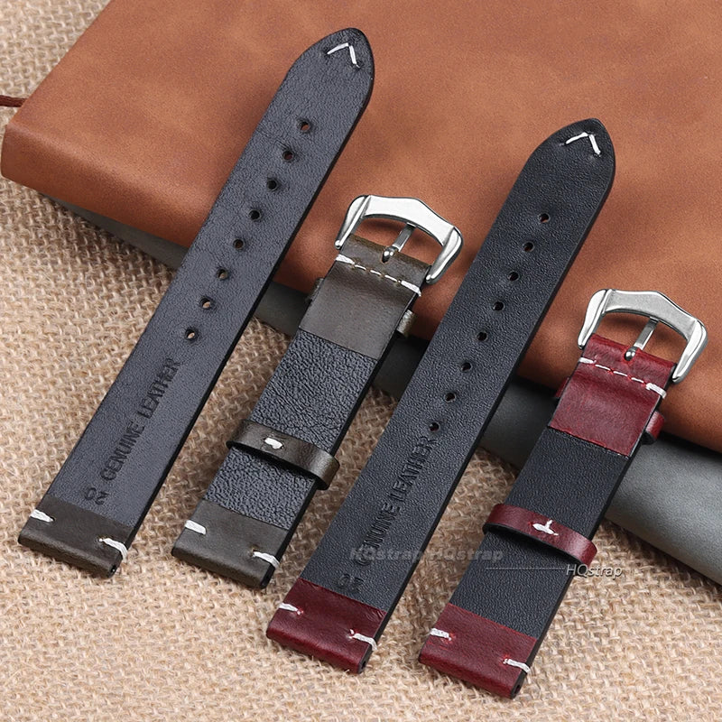 CowLost | product_id-genuine-cowhide-leather-watch-strap-18-24mm-oil-wax-discoloration-retro-wristband |6