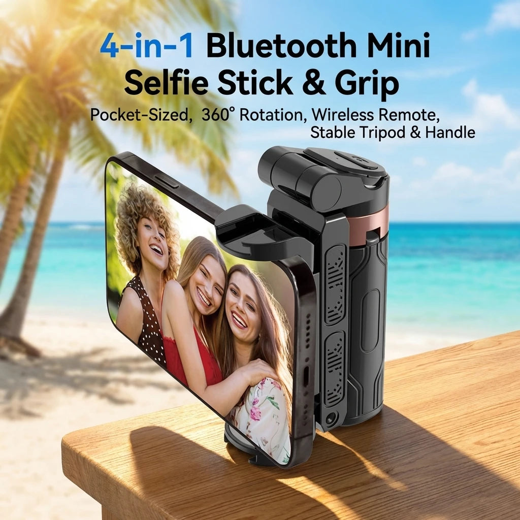 CowLost | super-mini-portable-selfie-stick-bluetooth-remote-versatile-integrated-design-phone-holder-for-live-broadcasts |4