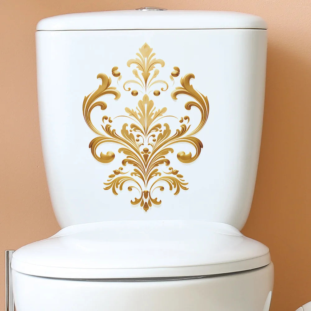 CowLost | golden-pattern-decorative-toilet-wall-sticker-for-bathroom |4