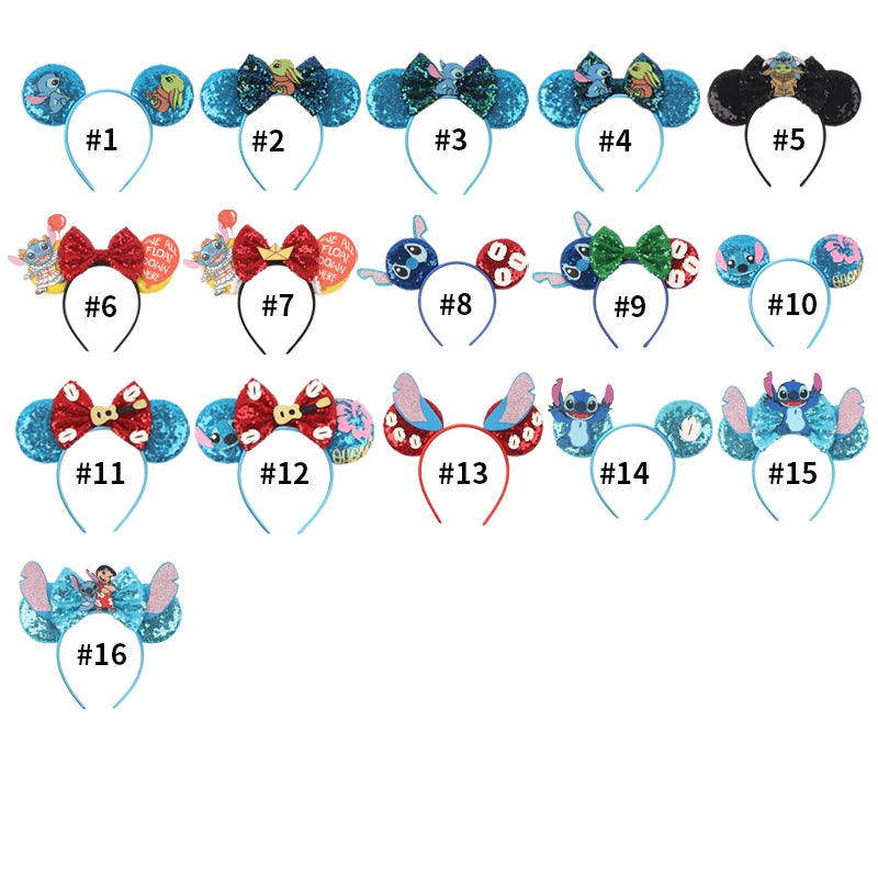 CowLost | cartoon-lilo-stitch-head-band-girls-sequins-bow-hairband |6