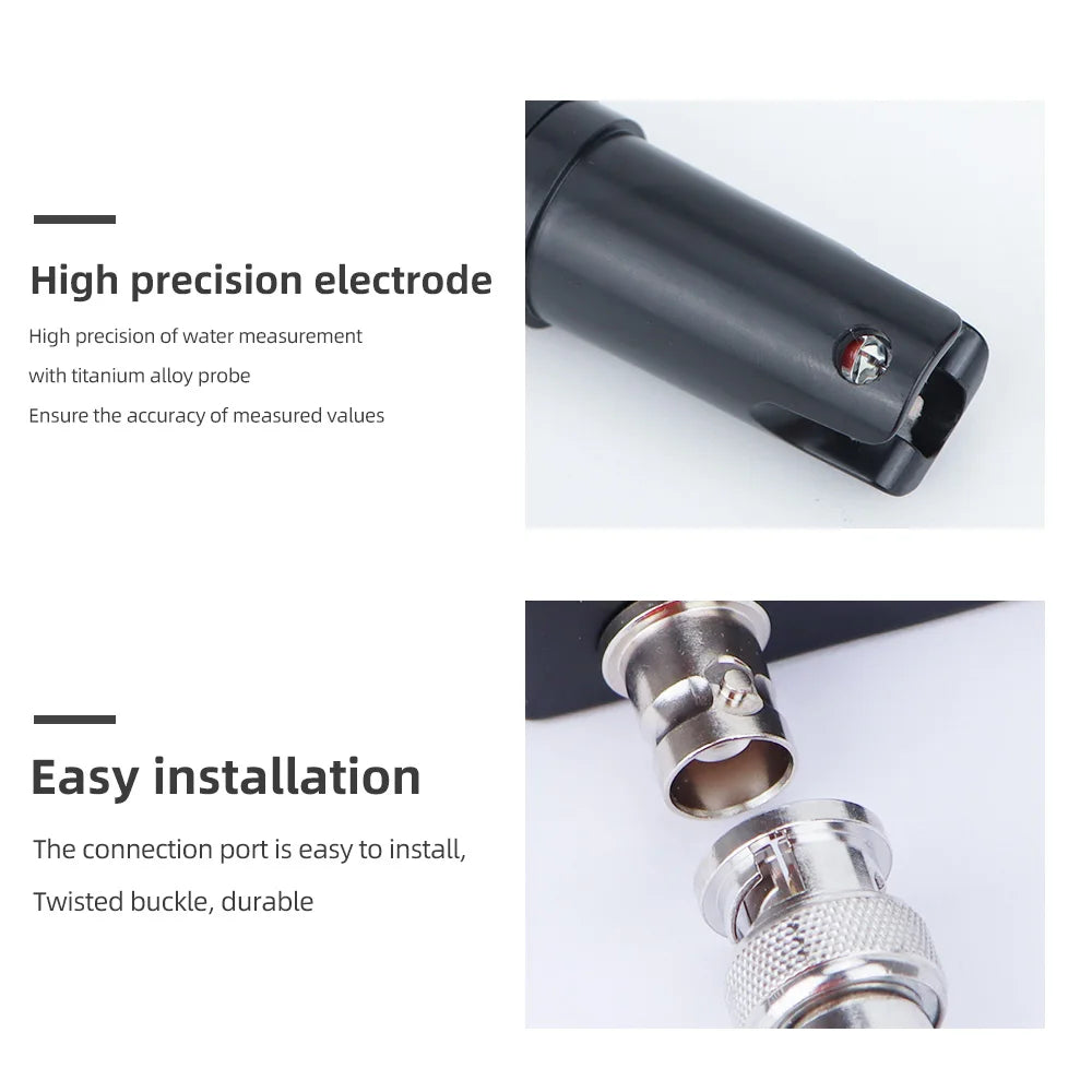1.2m/2m ORP Replacement Probe with BNC Connector for Aquarium, Hydroponic, Laboratory Oxidation-Reduction Potential Test