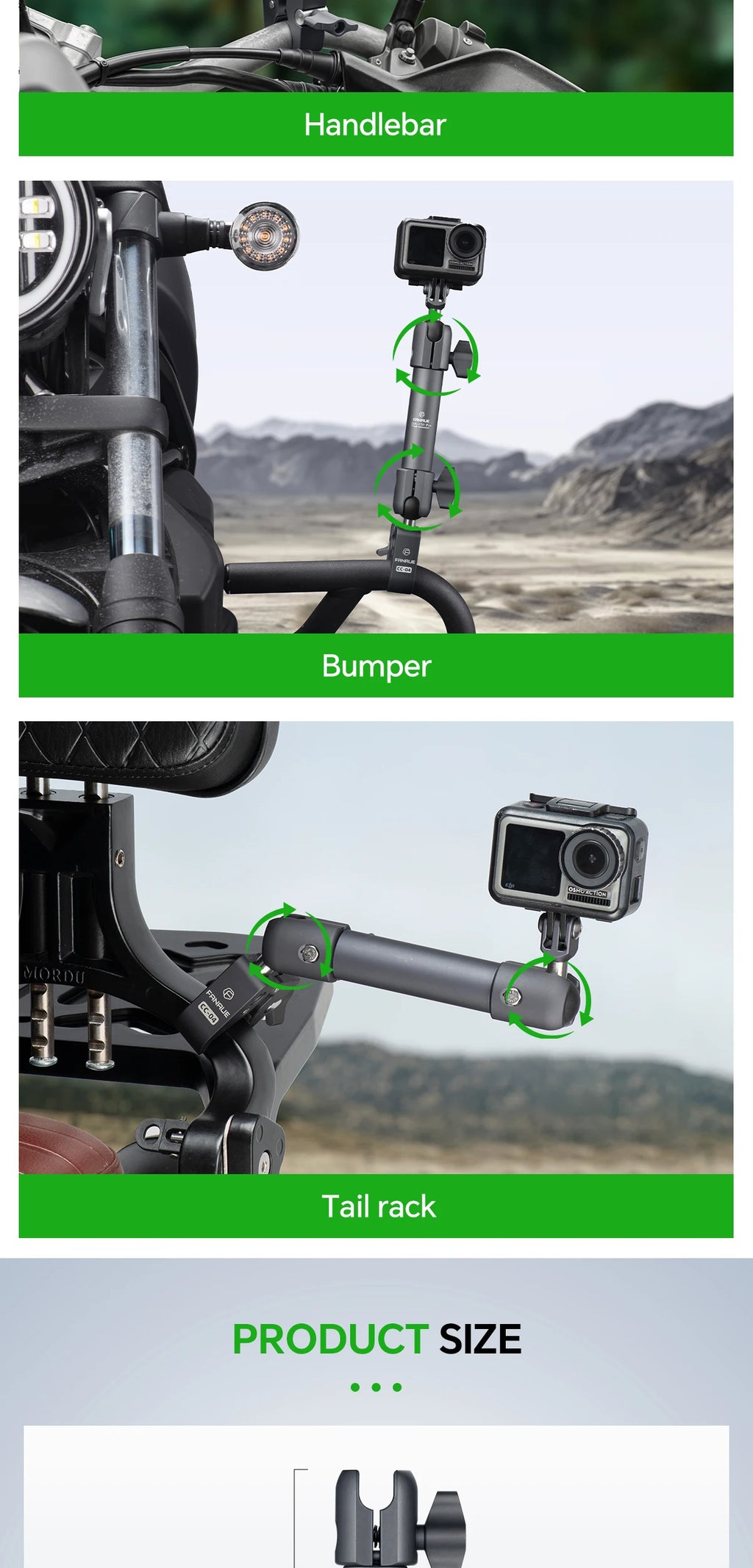 CowLost | product_id-fanaue-25mm-ball-head-double-joint-aluminum-alloy-motorcycle-sports-camera-bracket |13