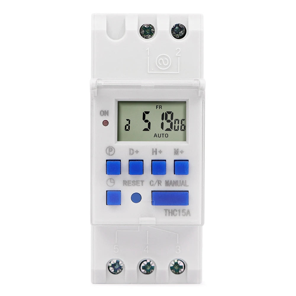 Digital 7-Day Programmable Timer Relay 220V 25/30A with Power Outage Memory