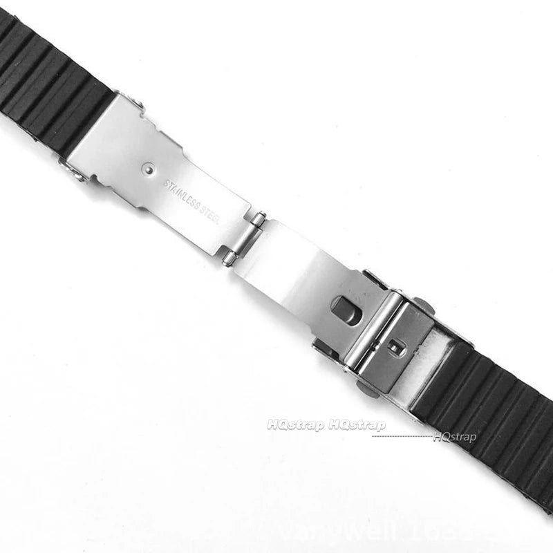 CowLost | product_id-black-silicone-sport-watchband-20mm-24mm-with-tire-pattern-folding-buckle-waterproof-universal-strap |6