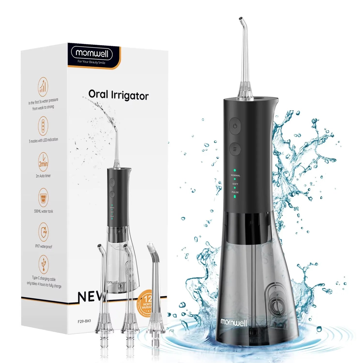 CowLost | remote-control-toys-mornwell-f29-rechargeable-oral-irrigator-with-3-modes-and-180ml-water-tank |1