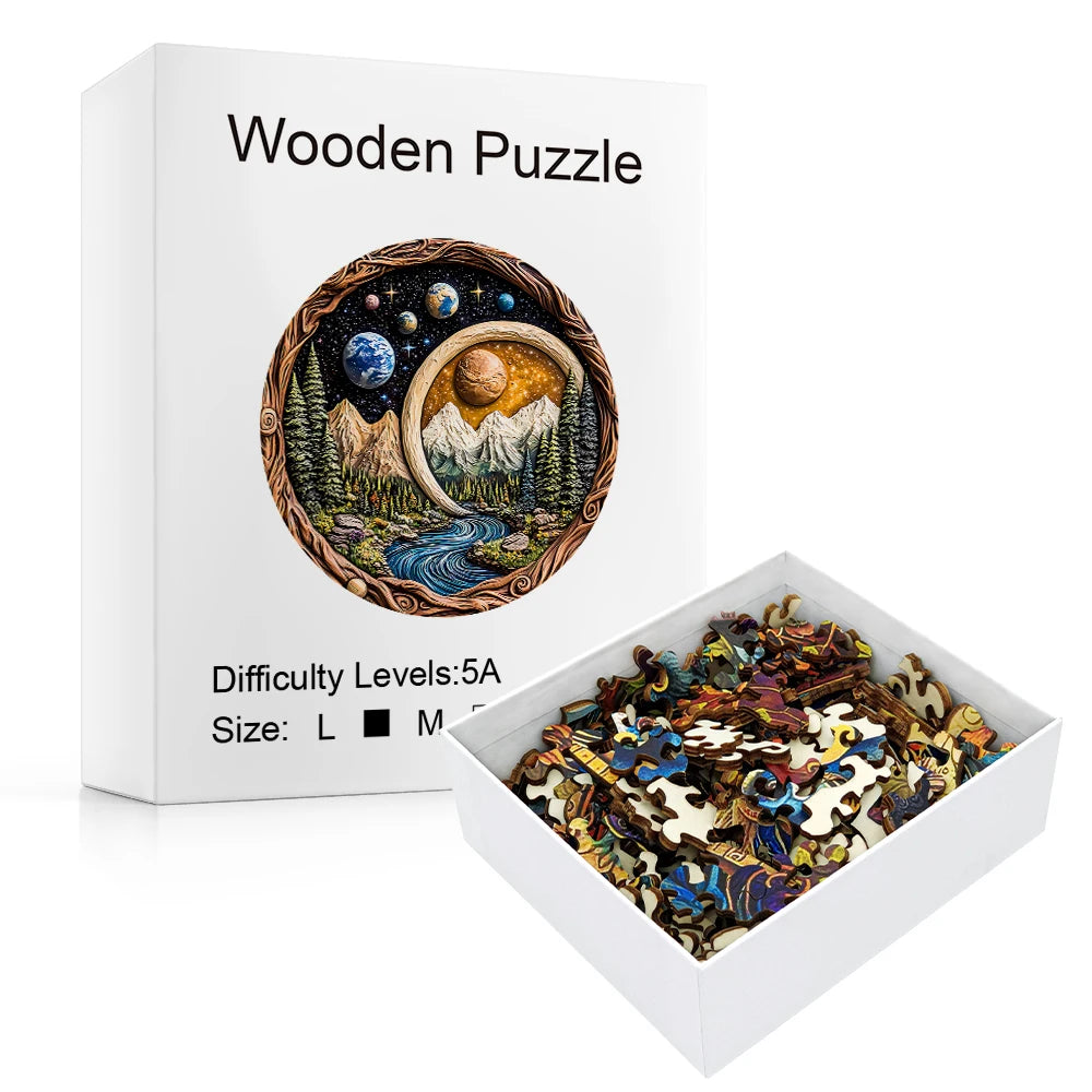 CowLost | product_id-3d-galaxy-universe-wooden-puzzle-with-irregular-animal-pieces-adult-brain-teaser-with-space-art |3