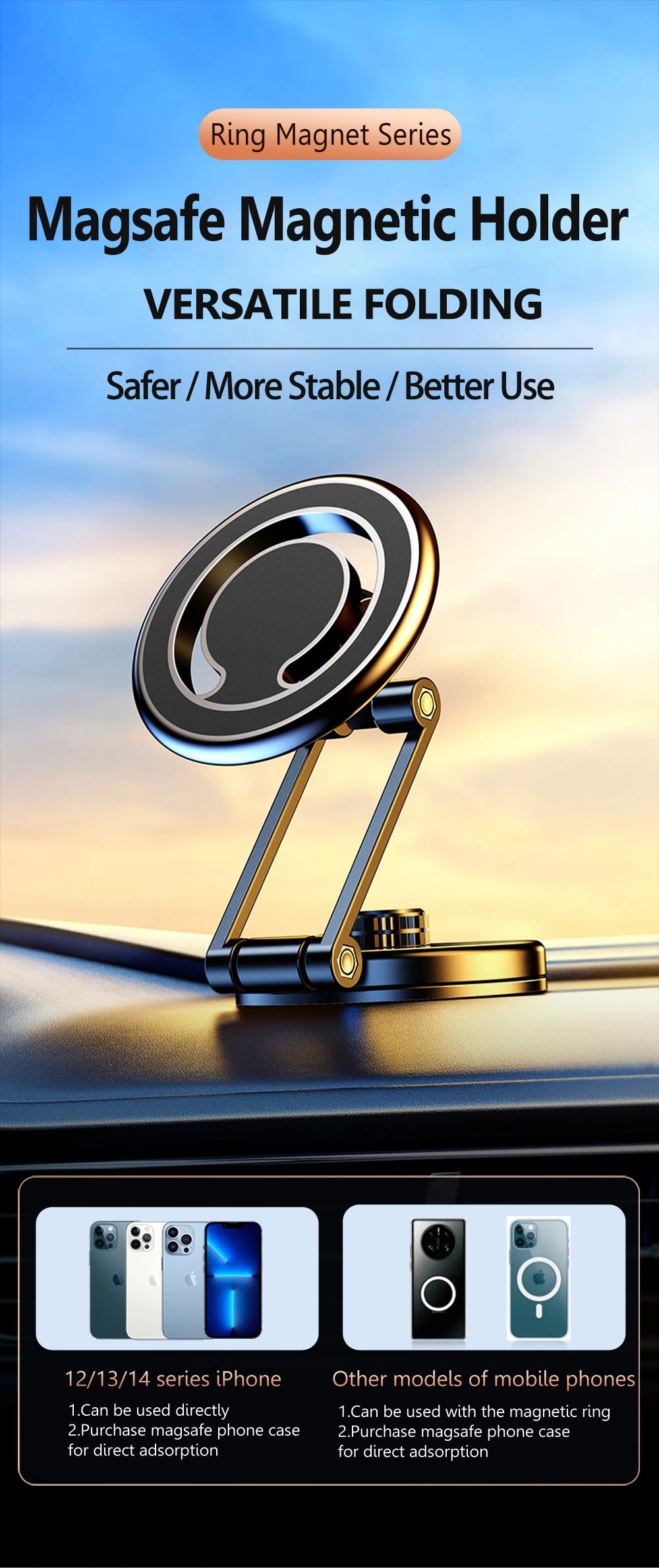 CowLost | product_id-magnetic-360-rotating-foldable-car-phone-holder-for-tesla-magsafe-iphone-14-13-12 |7
