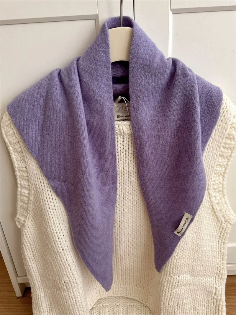 CowLost | british-korean-triangle-scarf-niche-wool-triangular |57