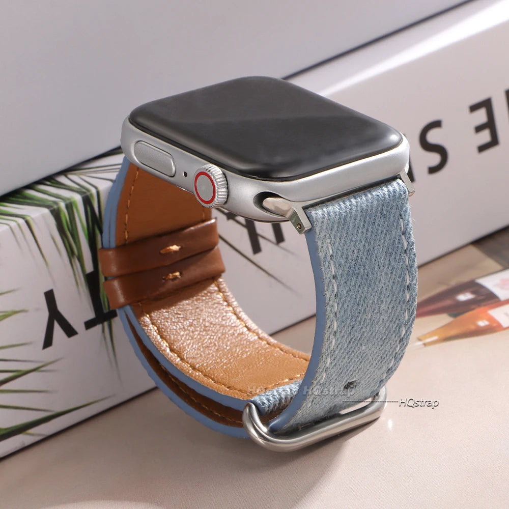 CowLost | denim-product_id-leather-strap-for-apple-watch-38-49mm-sailcloth-denim-band-compatible-with-series-5-10-se |5