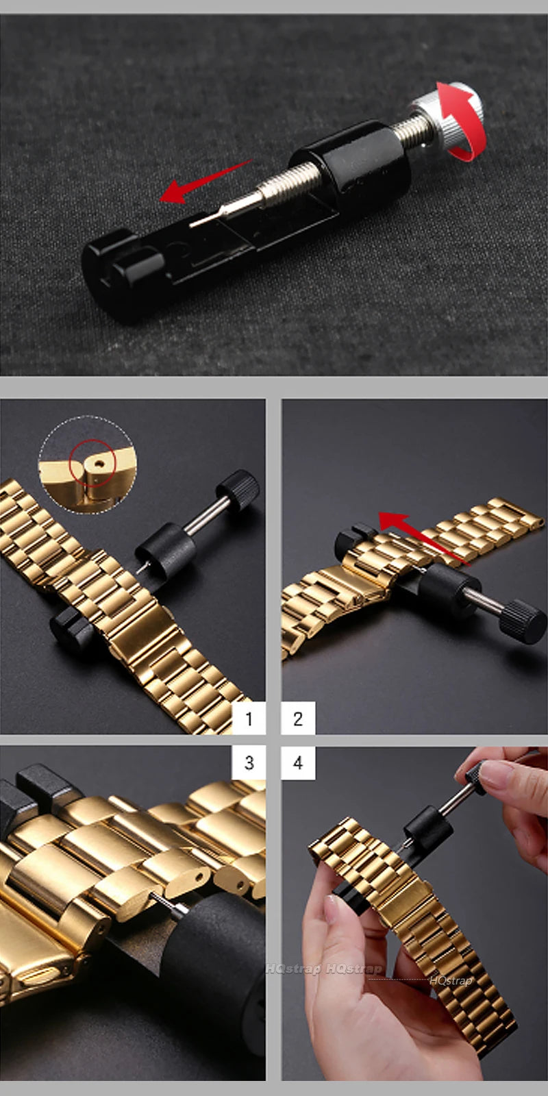Watch Link Pin Remover Tool Adjustable Metal Strap Repair Accessory