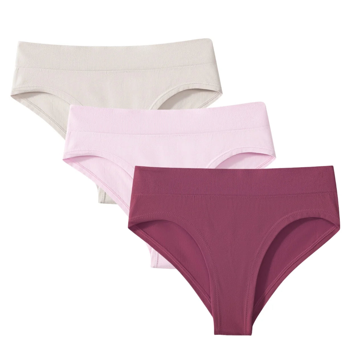 CowLost | product_id-3pcs-womens-high-rise-solid-color-briefs-panties-plus-size-s-3xl |21