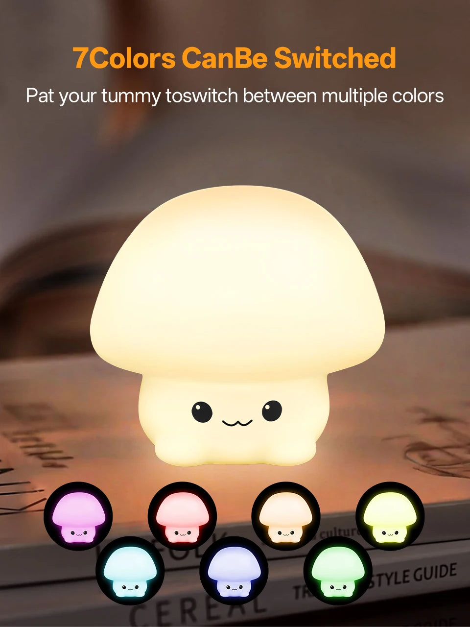 CowLost | product_id-pear-usb-rechargeable-7-color-dimmable-touch-silicone-pat-duck-night-light |11
