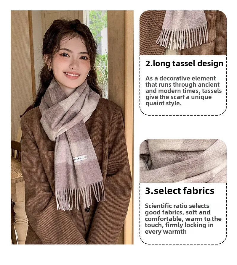 CowLost | australian-wool-winter-plaid-cashmere-scarf |10