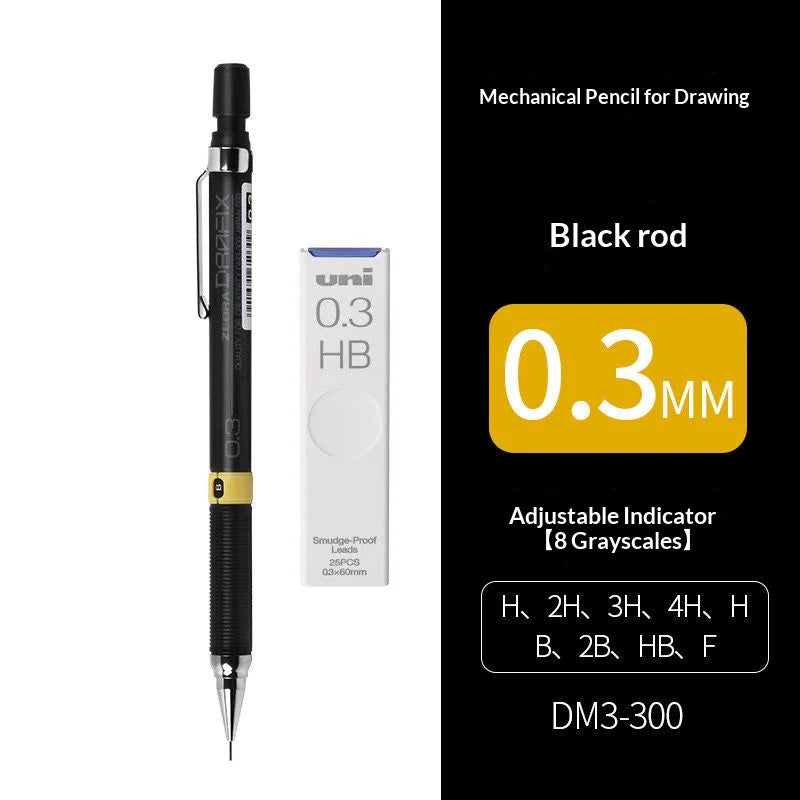CowLost | product_id-zebra-dm5-300-mechanical-pencil-set-0-3-0-5-0-7-0-9mm-break-resistant-for-technical-drawing-and-school-use |30