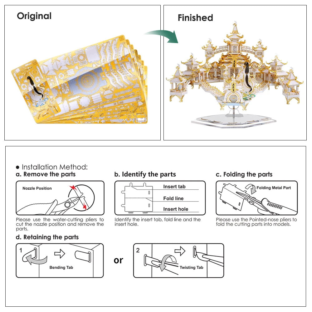 CowLost | fencing-barriers-piececool-3d-metal-puzzle-moon-palace-building-kit |17