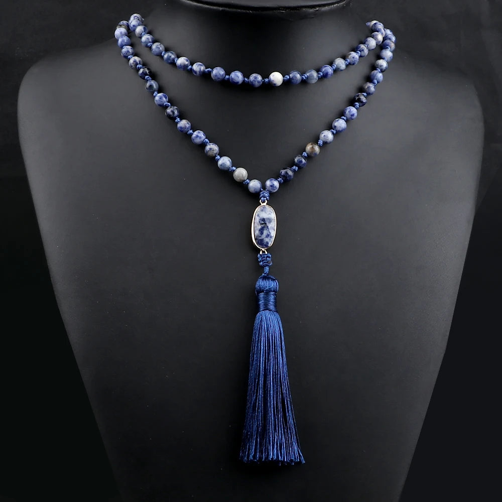 CowLost | handbags-white-dot-blue-vein-sodalite-108-beaded-mala-necklace-natural-stone |14