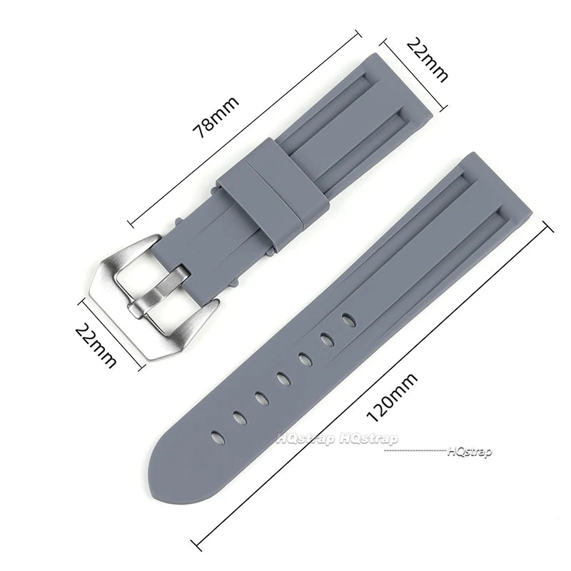 Silicone Sport Watch Band for Panerai 20-26mm Soft Rubber Replacement Strap Unisex