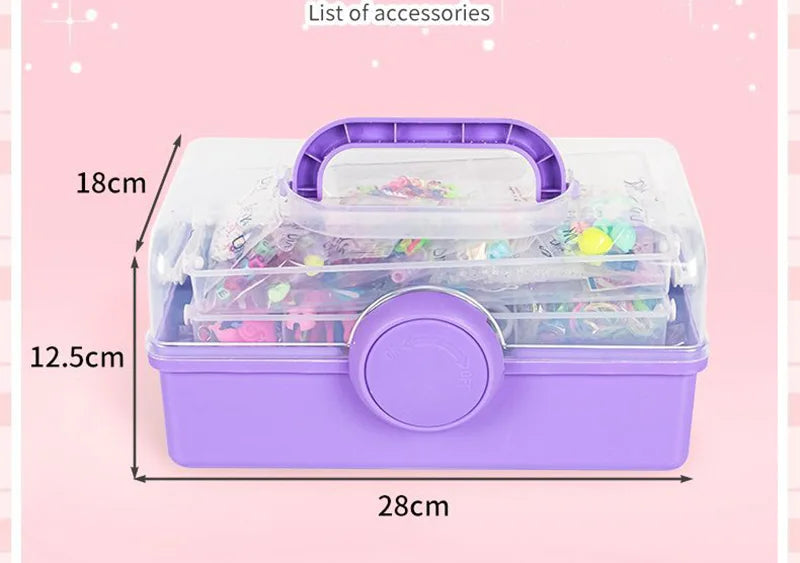 DIY Rubber Bands Loom Weaving Kit for Bracelets and Pendants, CE Certified, Age 14+