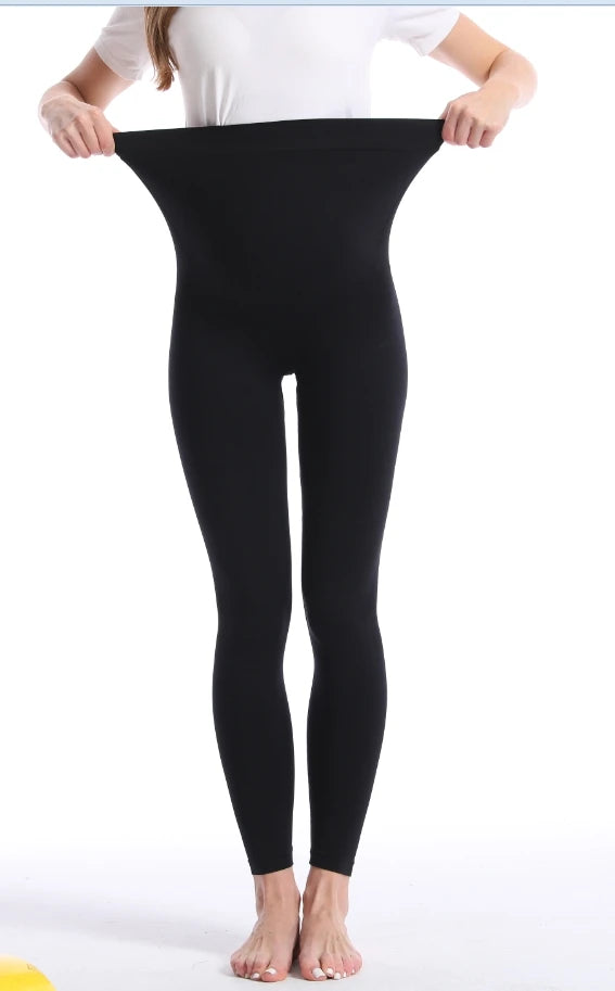 CowLost | product_id-high-waist-maternity-leggings-with-belly-support-skinny-knit-pants |7