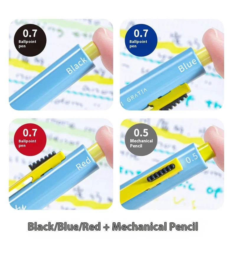 CowLost | product_id-black-technology-4-in-1-gravity-pen-with-metal-grip-multi-color-gel-ink-mechanical-pencil-for-school-and-office |9