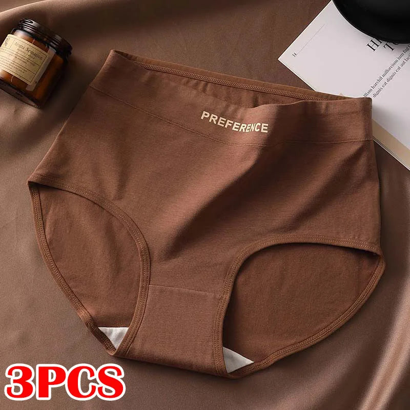 CowLost | product_id-fallsweet-3pcs-womens-large-high-waist-seamless-cotton-briefs |8