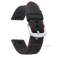 Silicone Waterproof Quick Release Watchband 18-24mm Black Green Rubber Strap for Seiko