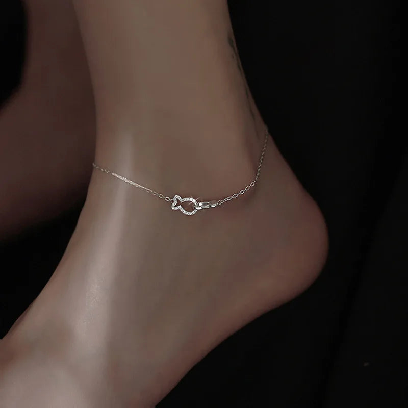 CowLost | handbags-sam-panda-925-sterling-silver-butterfly-zircon-tassel-anklet-for-women |25